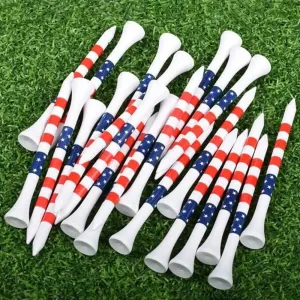 50PCS 70mm/83mm Bamboo Golf Tees Reduces Friction Golf Ball Holder