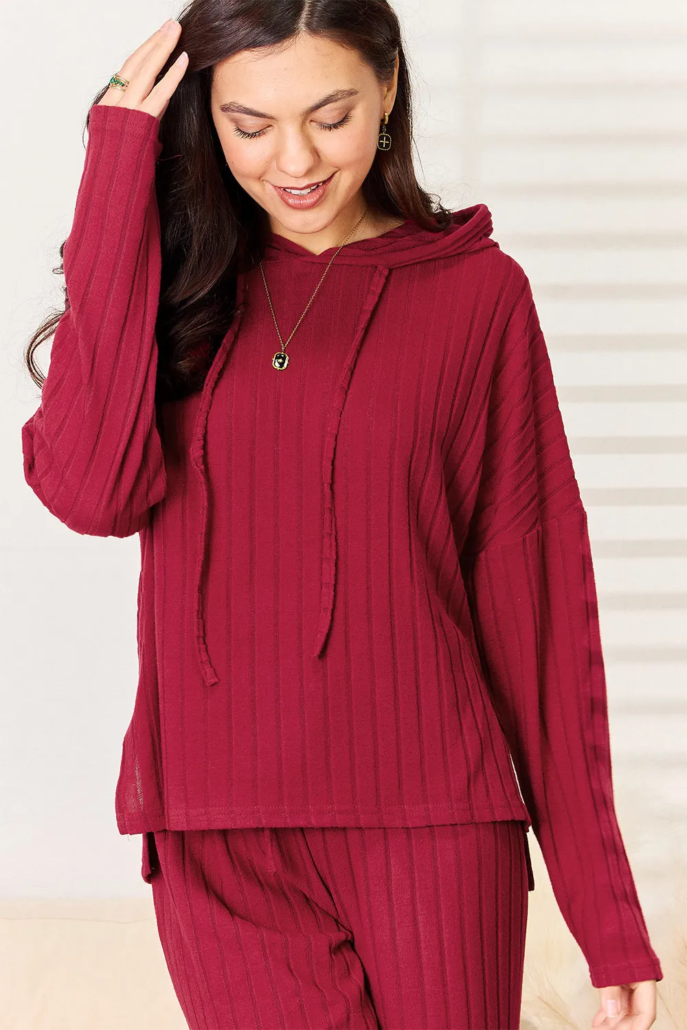 Basic Bae Ribbed Drawstring Pants Set