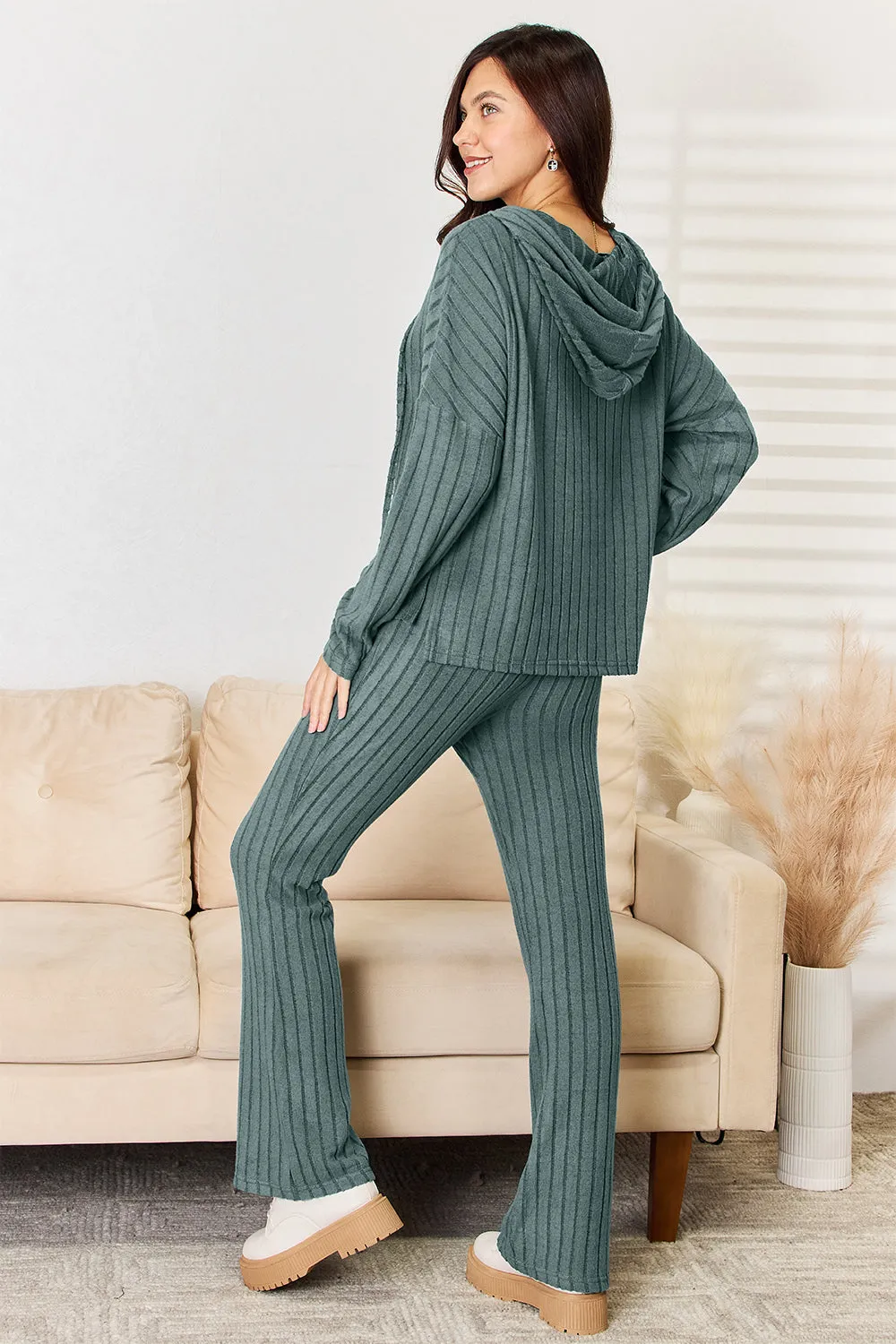 Basic Bae Ribbed Drawstring Pants Set