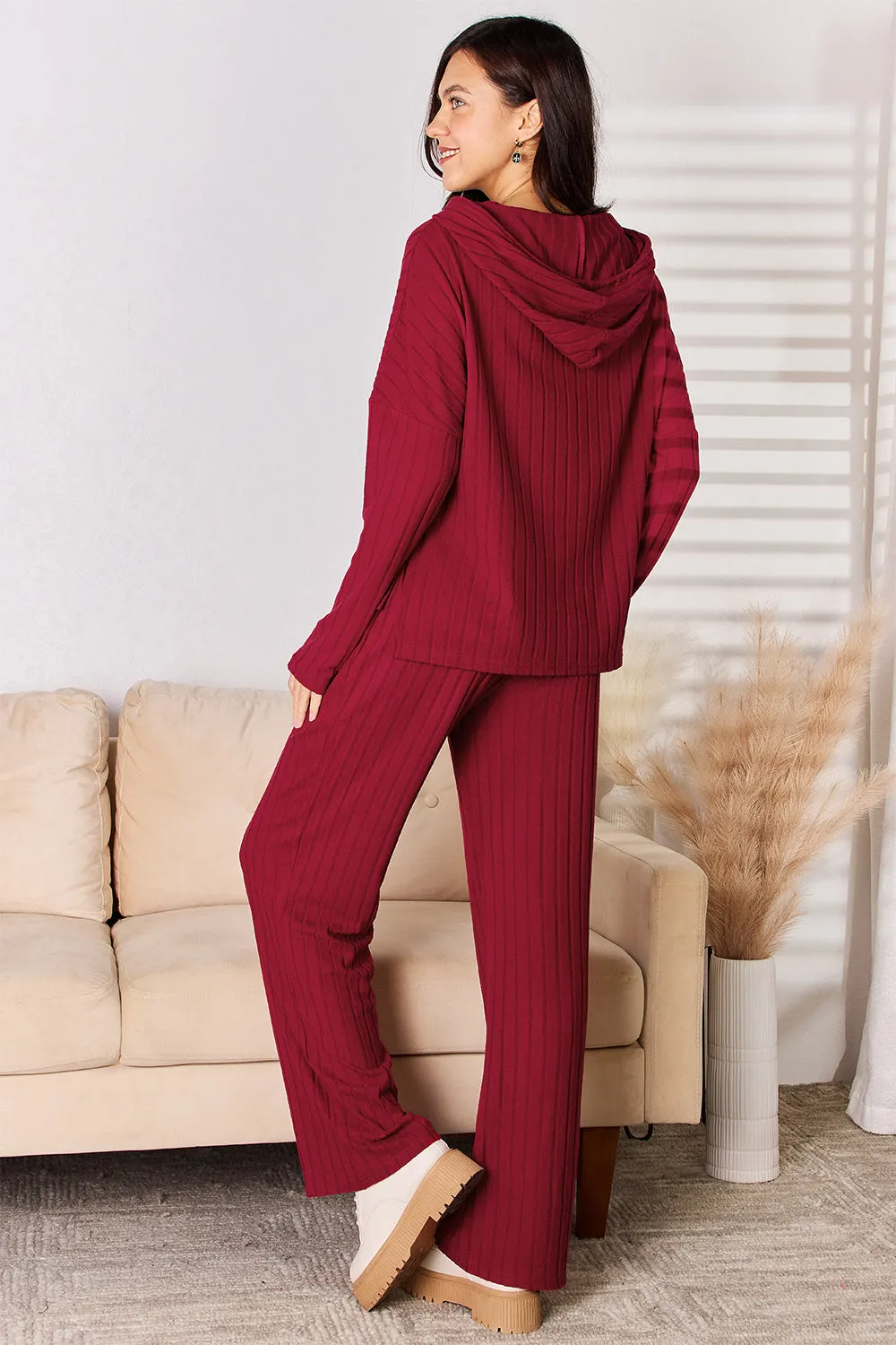 Basic Bae Ribbed Drawstring Pants Set