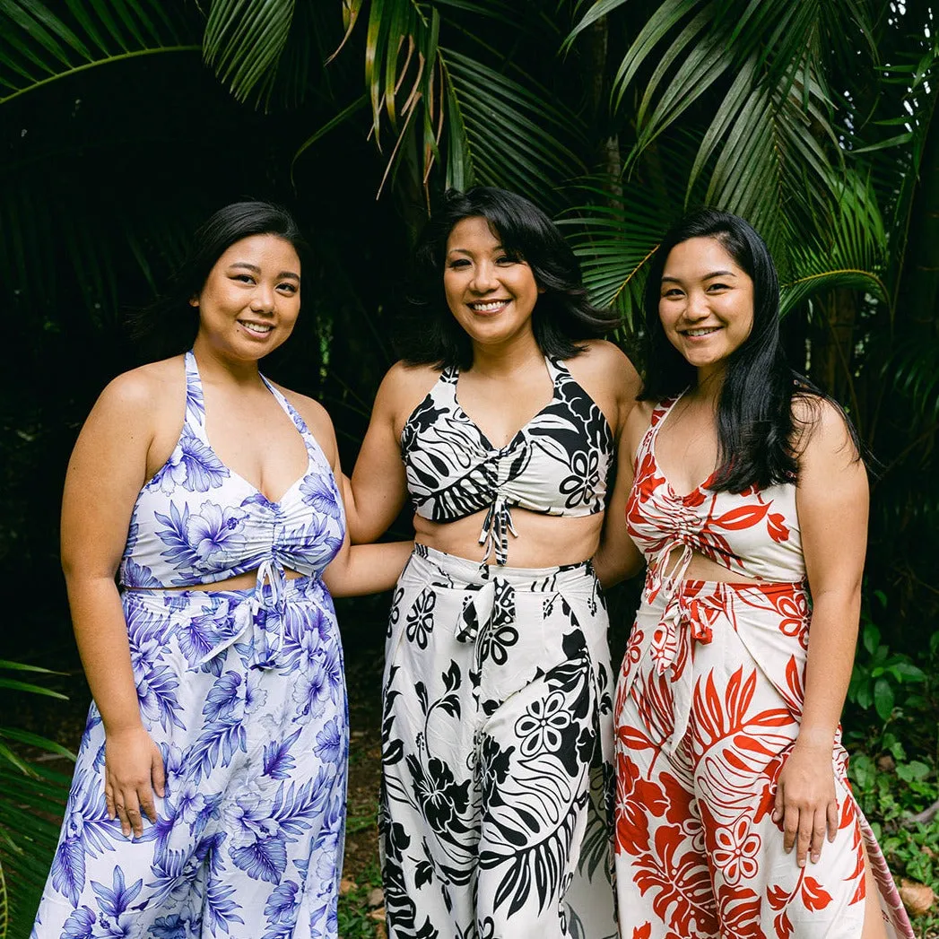 Big Hibiscus Wrap Pants and Top Set, Made in Hawaii