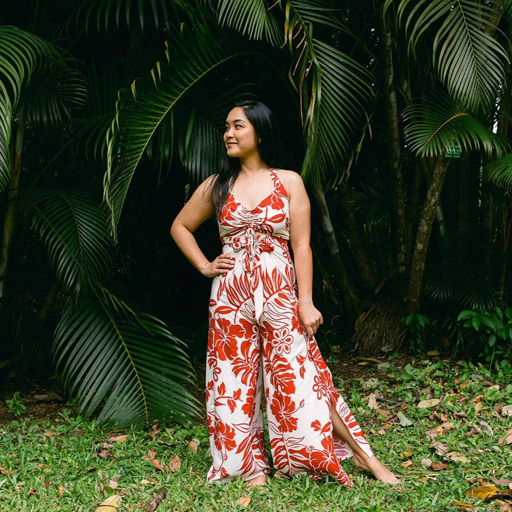Big Hibiscus Wrap Pants and Top Set, Made in Hawaii