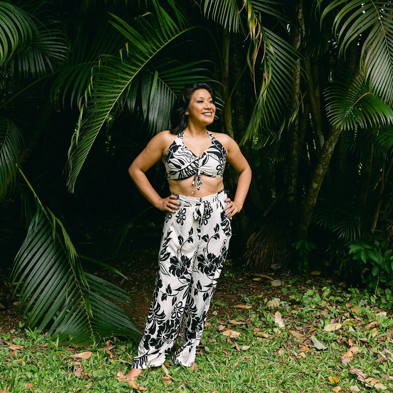 Big Hibiscus Wrap Pants and Top Set, Made in Hawaii