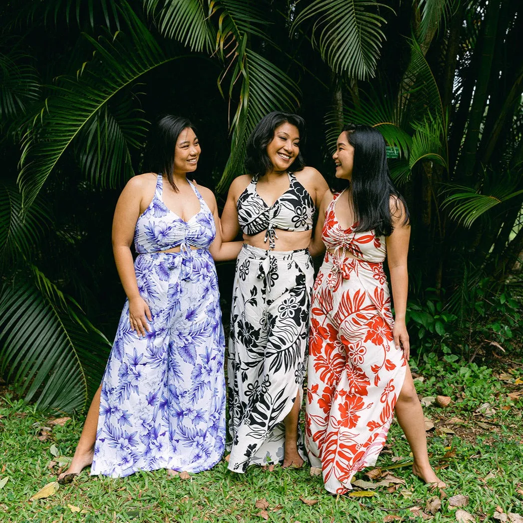 Big Hibiscus Wrap Pants and Top Set, Made in Hawaii