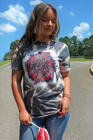 Bleached Bolt Bulldogs Red Adult T-Shirt