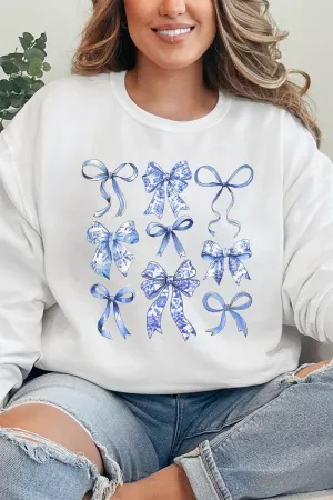 Blue Chinoiserie Bows Unisex NuBlend Crew Sweatshirt