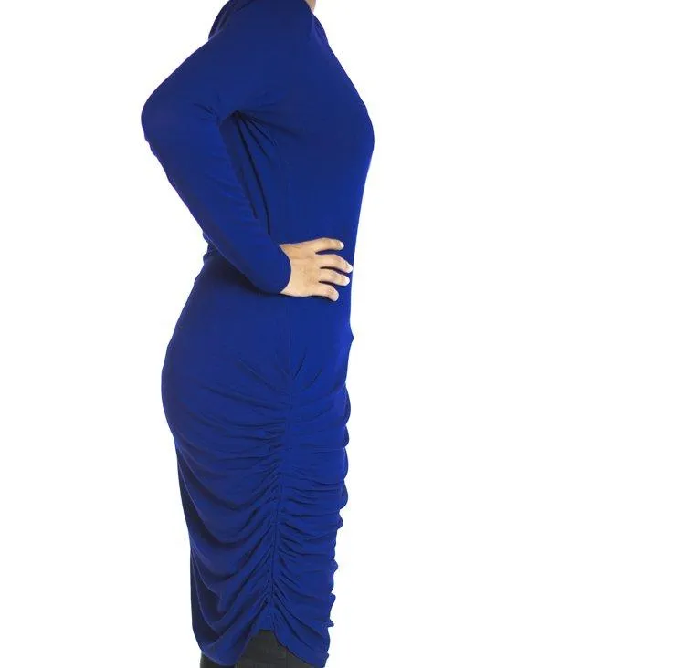 Blue TWIST DRAPE TOP