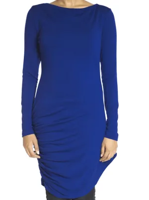 Blue TWIST DRAPE TOP