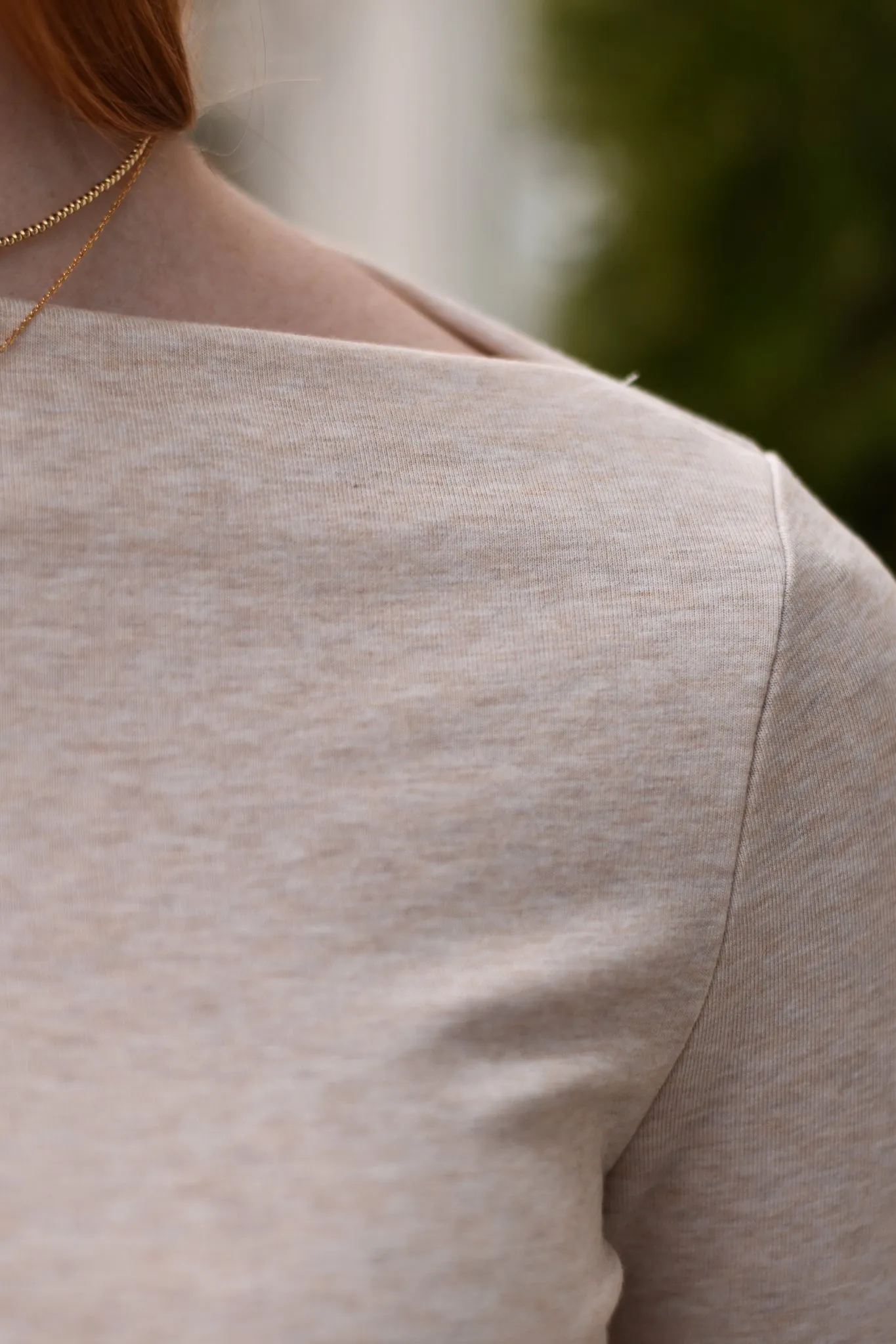 Boatneck Heathered Top
