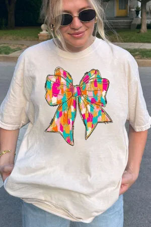 Brushed Colorful Coquette Bow Comfort Colors Adult Ring-Spun Cotton Tee