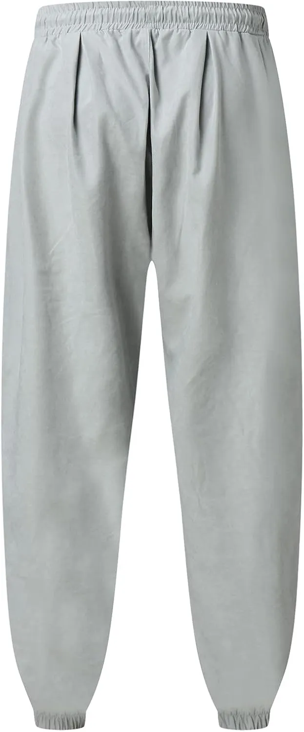Cargo Pants for Men Relaxed Fit Hiking Outdoor Men's Heavyweight Fleece Cargo Sweatpants Stretch Elastic Waist Baggy