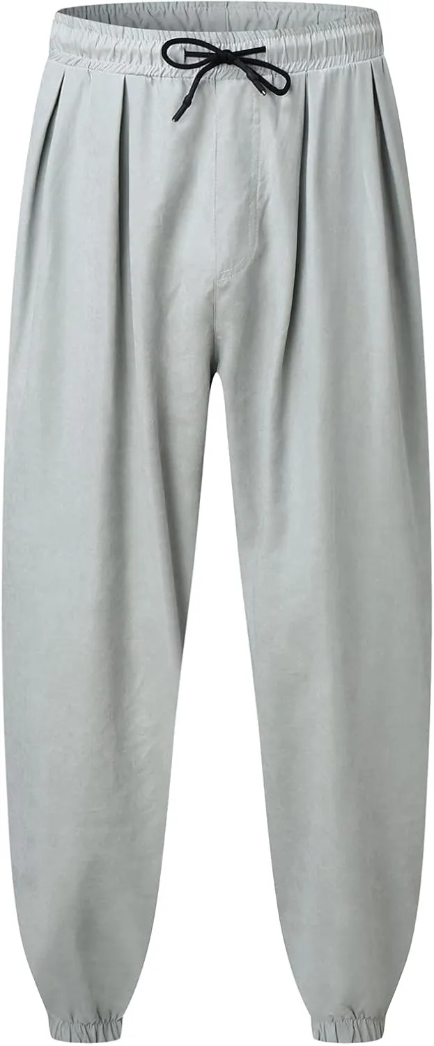 Cargo Pants for Men Relaxed Fit Hiking Outdoor Men's Heavyweight Fleece Cargo Sweatpants Stretch Elastic Waist Baggy