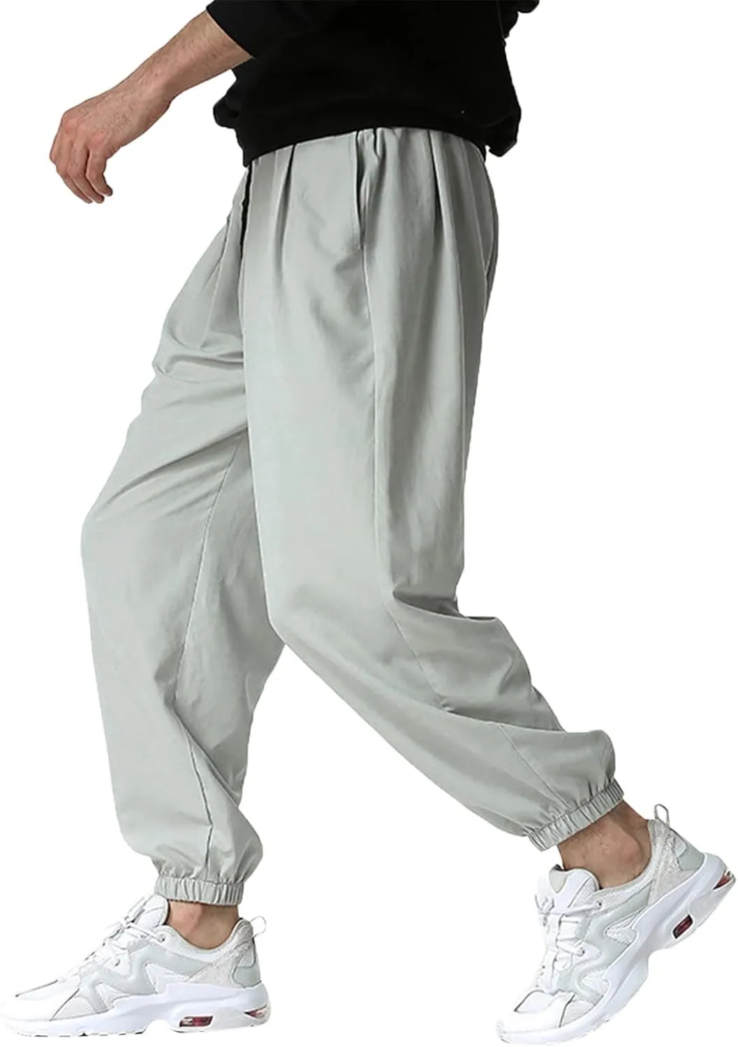 Cargo Pants for Men Relaxed Fit Hiking Outdoor Men's Heavyweight Fleece Cargo Sweatpants Stretch Elastic Waist Baggy
