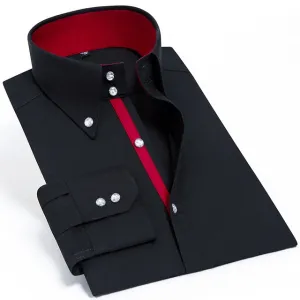 Casual Long Sleeve Slim-Fit Hand Sewing Men's Shirts