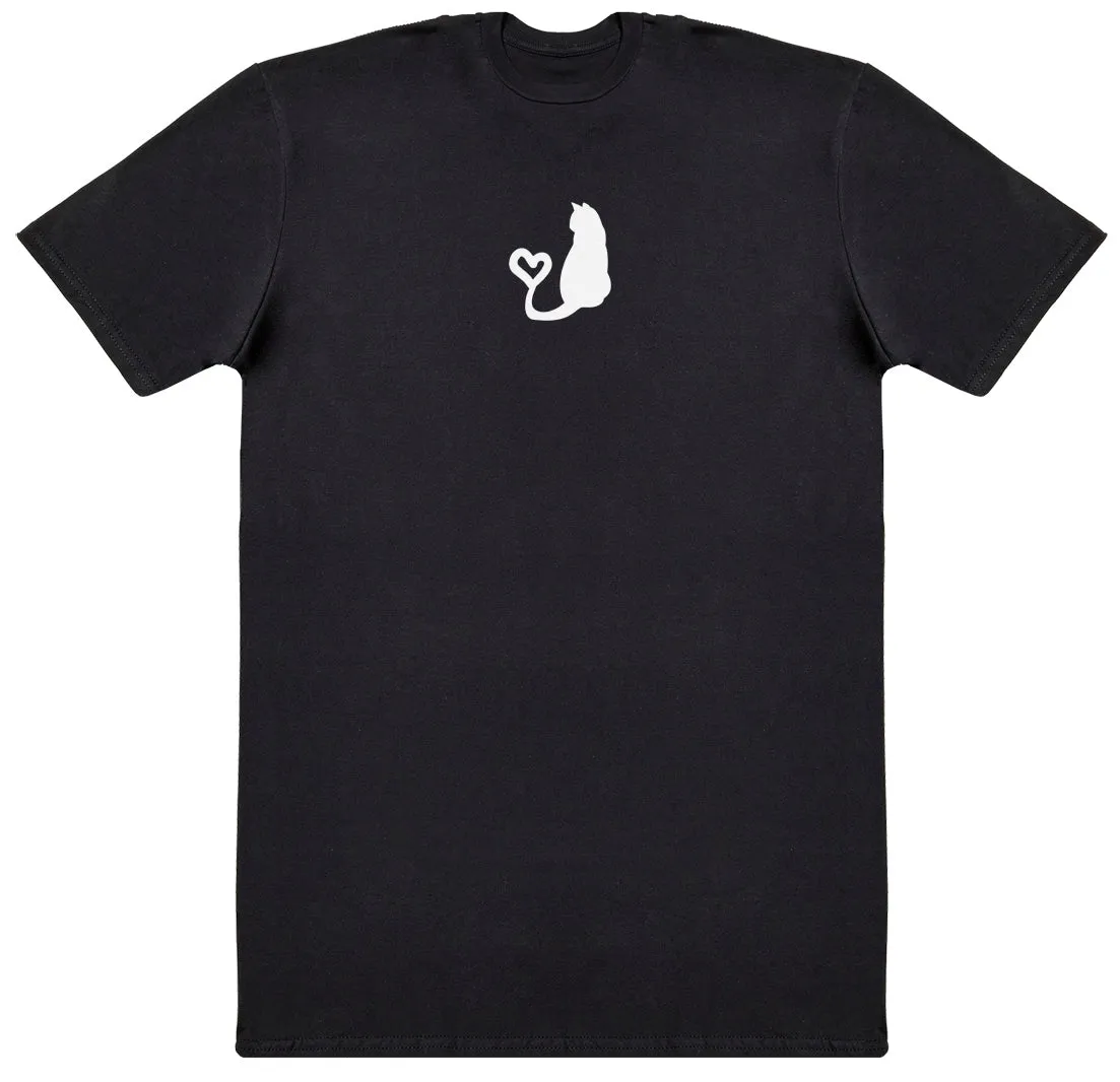 Cat Heart Tail - Kids Oversized Comfy T-Shirt