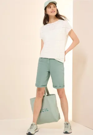 Cecil Denim Shorts - Matcha Green