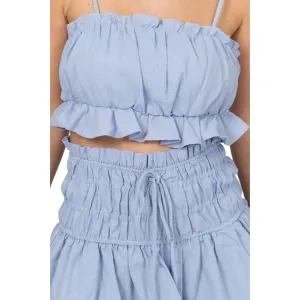 Cecily Cotton 2-piece Skort Set - Blue