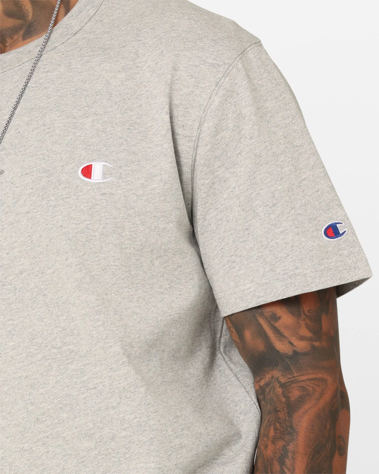 Champion Heritage Small C T-Shirt Oxford Heather
