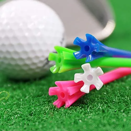 Champkey SDP Hybrid Plastic Golf Tees Pack of 120 (1-1/2", 2-3/4" & 3-1/4" Available) - Reduce Friction & Side Spin,More Durable & Stable Golf Plastic Tees