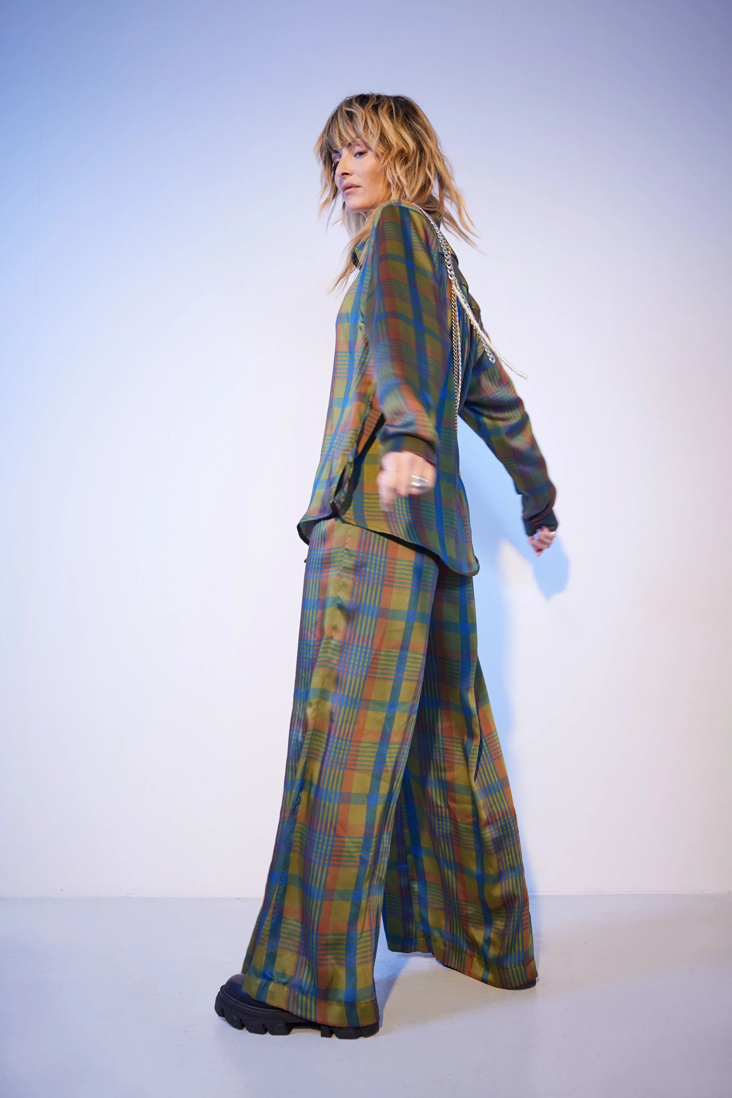 Checkered Loose Pants