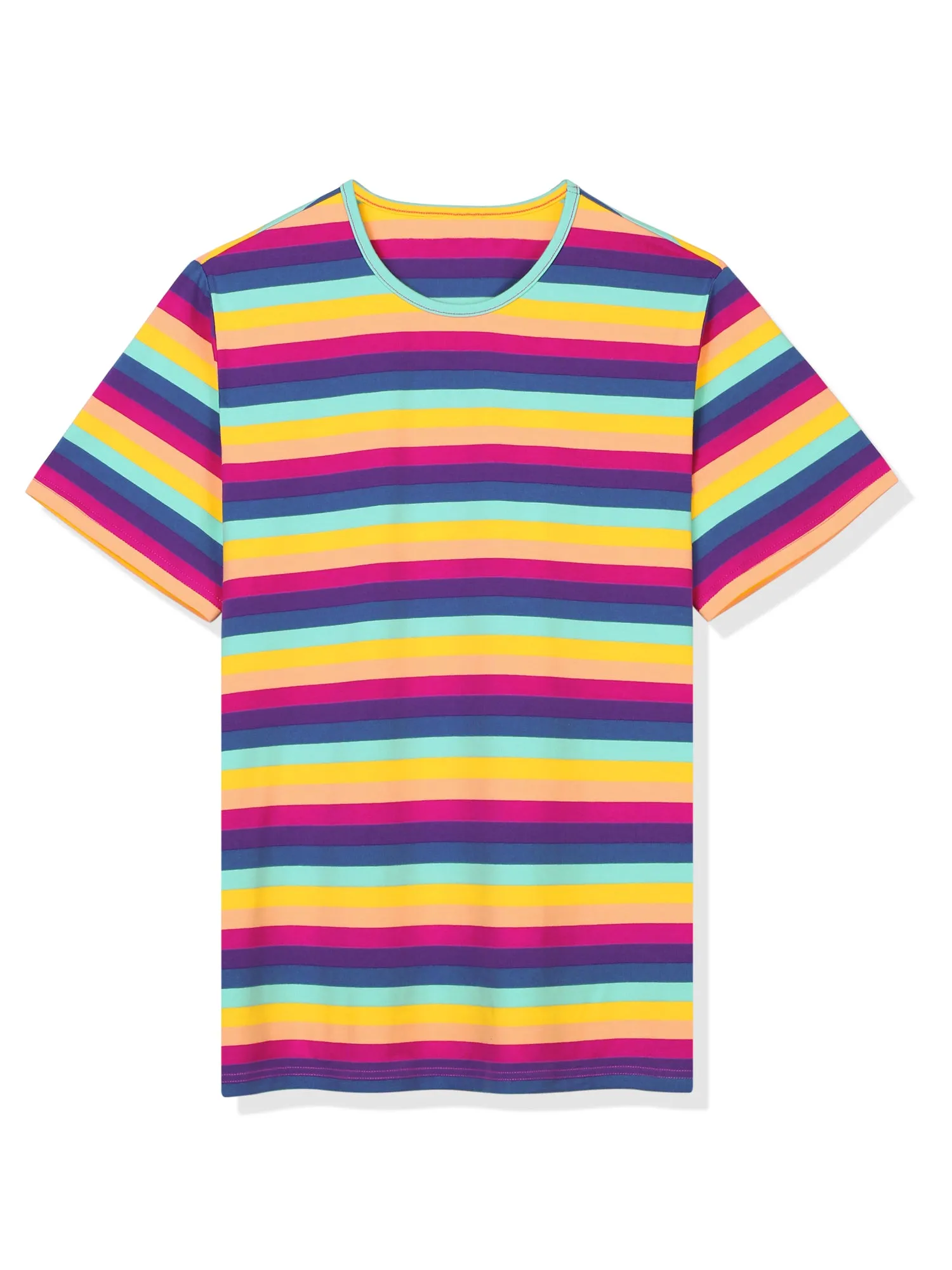 Chic Striped Crewneck Short Sleeve Summer T-Shirts