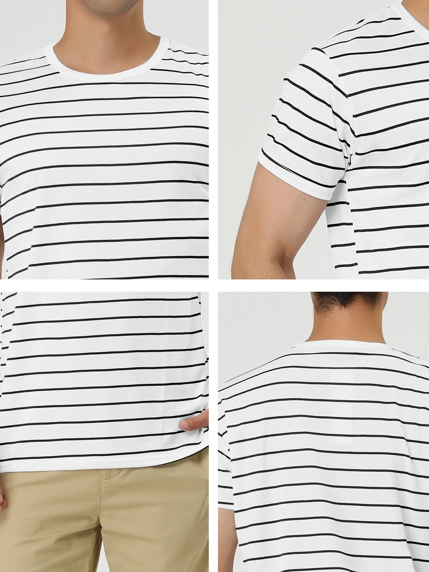 Chic Striped Crewneck Short Sleeve Summer T-Shirts
