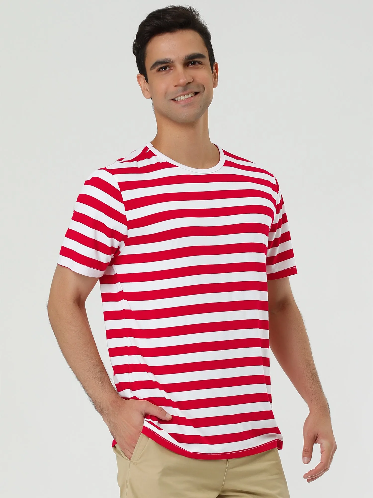Chic Striped Crewneck Short Sleeve Summer T-Shirts