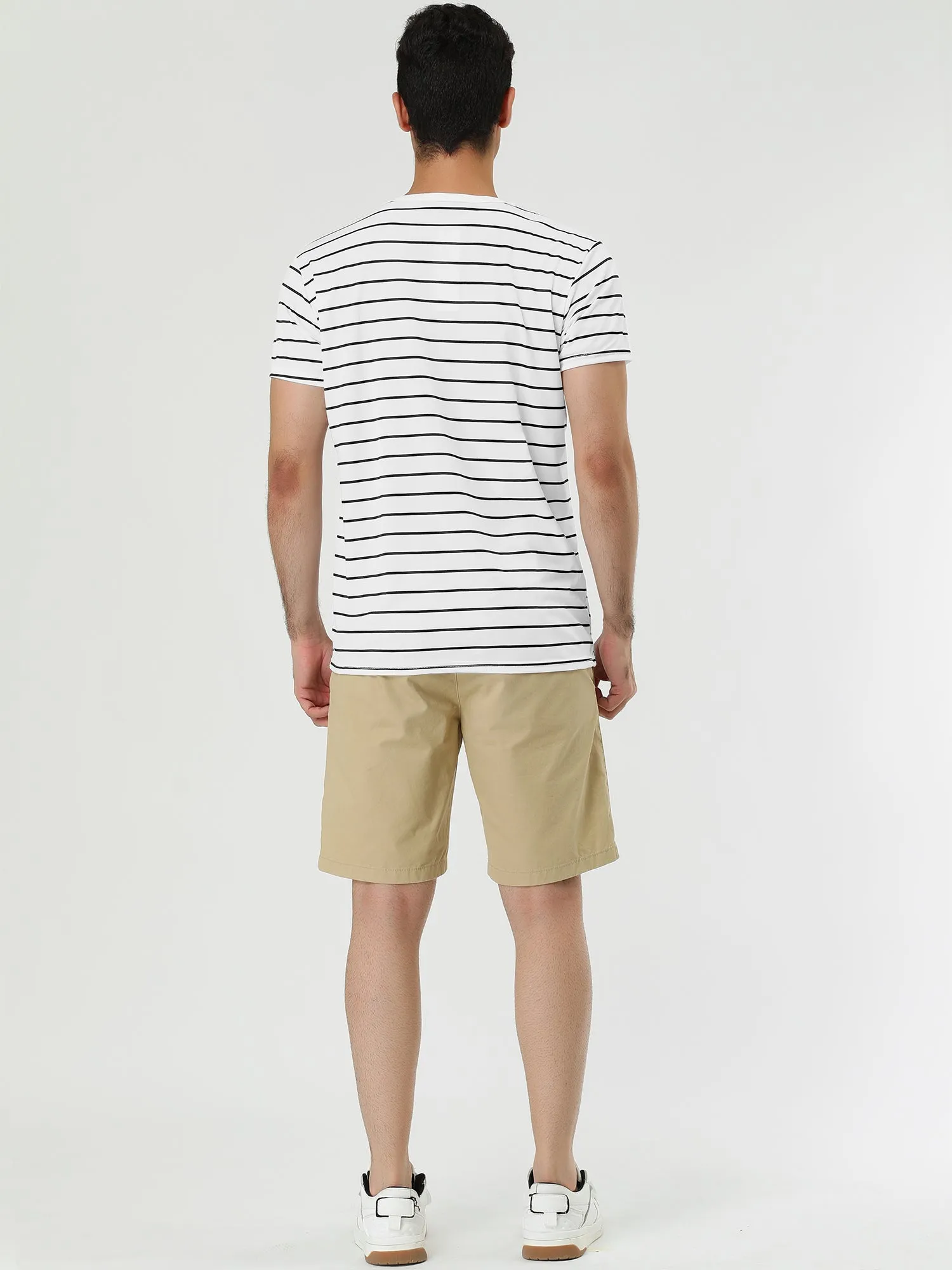 Chic Striped Crewneck Short Sleeve Summer T-Shirts