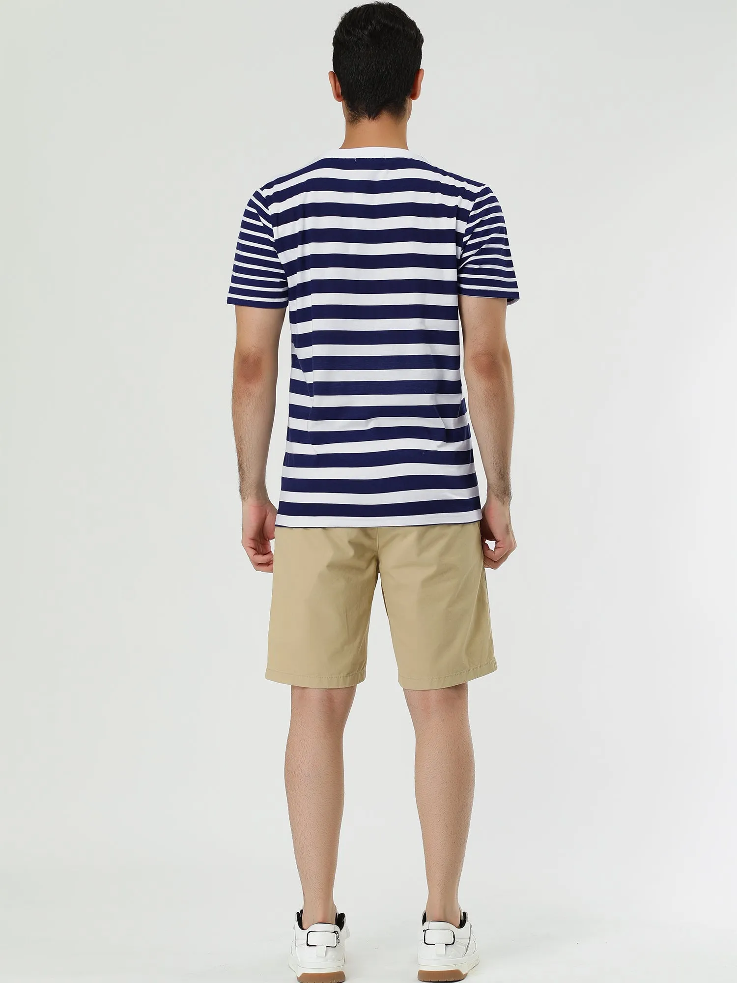 Chic Striped Crewneck Short Sleeve Summer T-Shirts