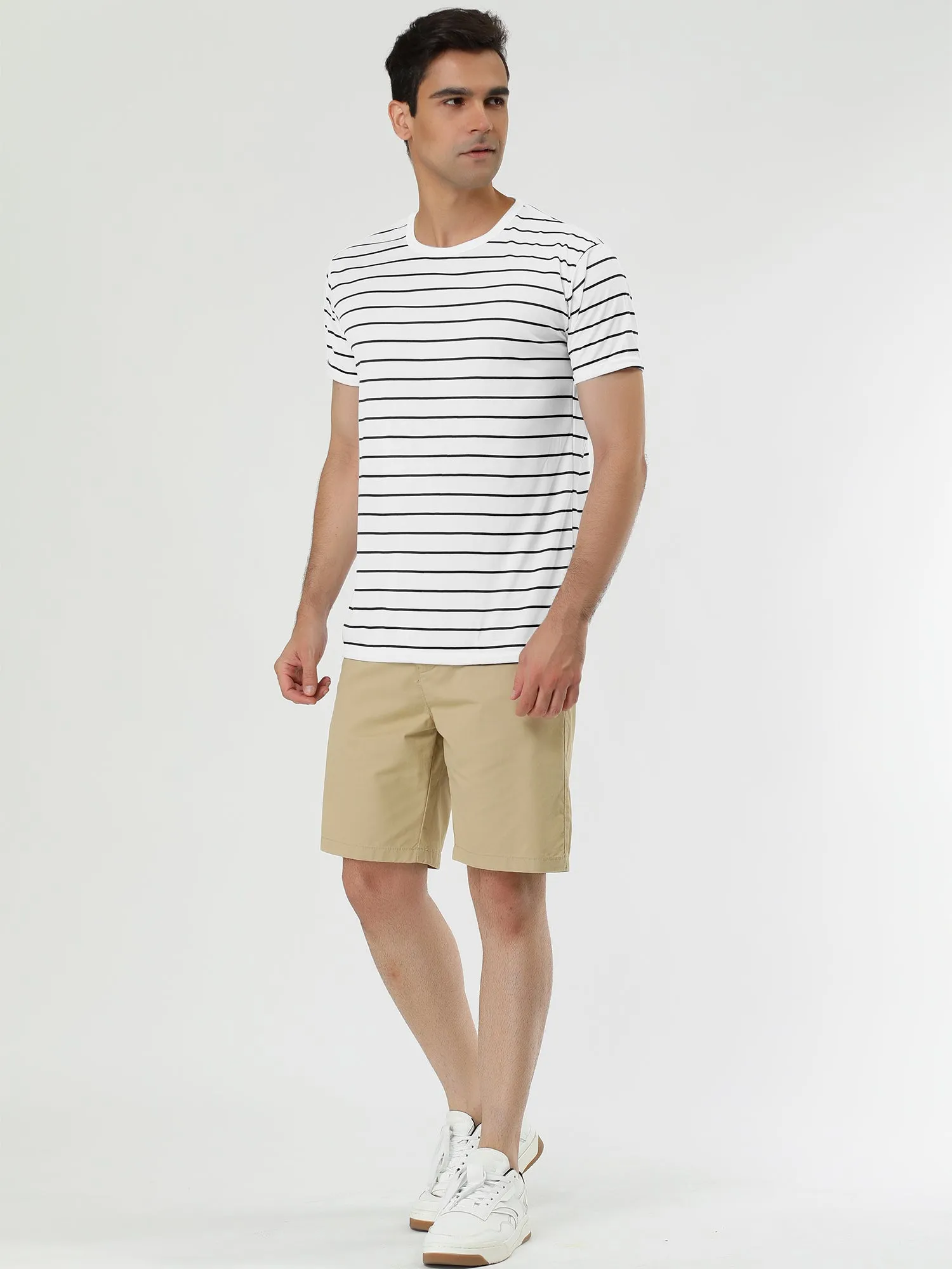 Chic Striped Crewneck Short Sleeve Summer T-Shirts