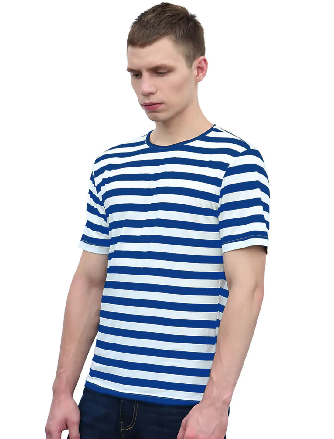 Chic Striped Crewneck Short Sleeve Summer T-Shirts