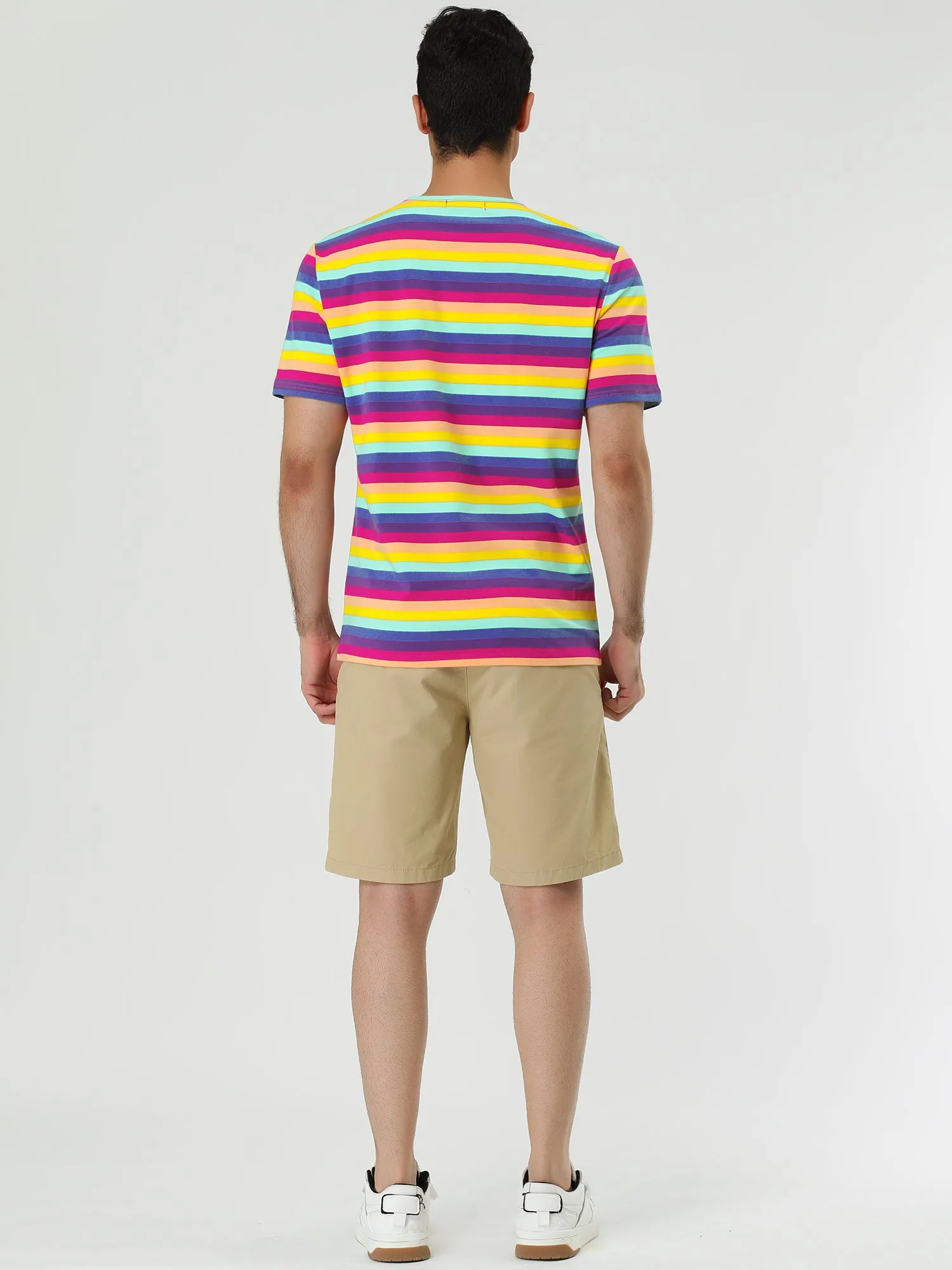 Chic Striped Crewneck Short Sleeve Summer T-Shirts