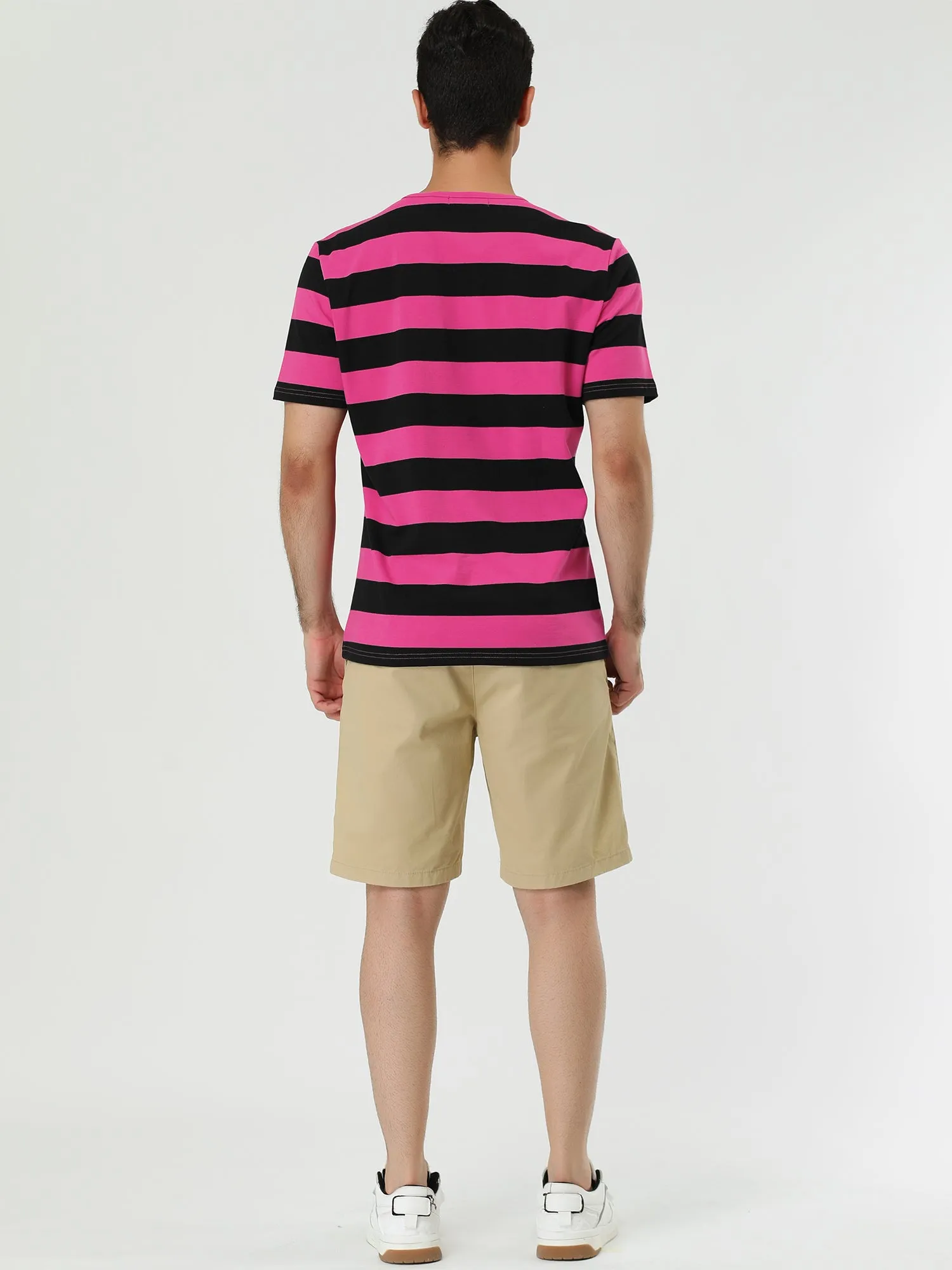 Chic Striped Crewneck Short Sleeve Summer T-Shirts