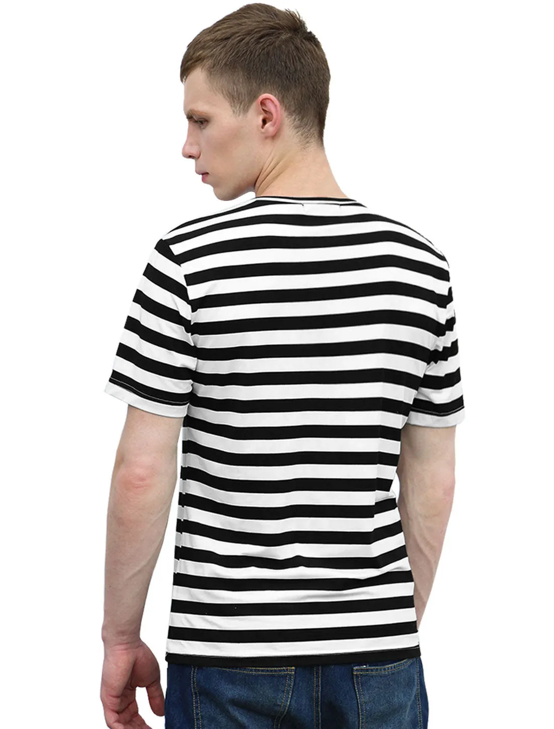 Chic Striped Crewneck Short Sleeve Summer T-Shirts