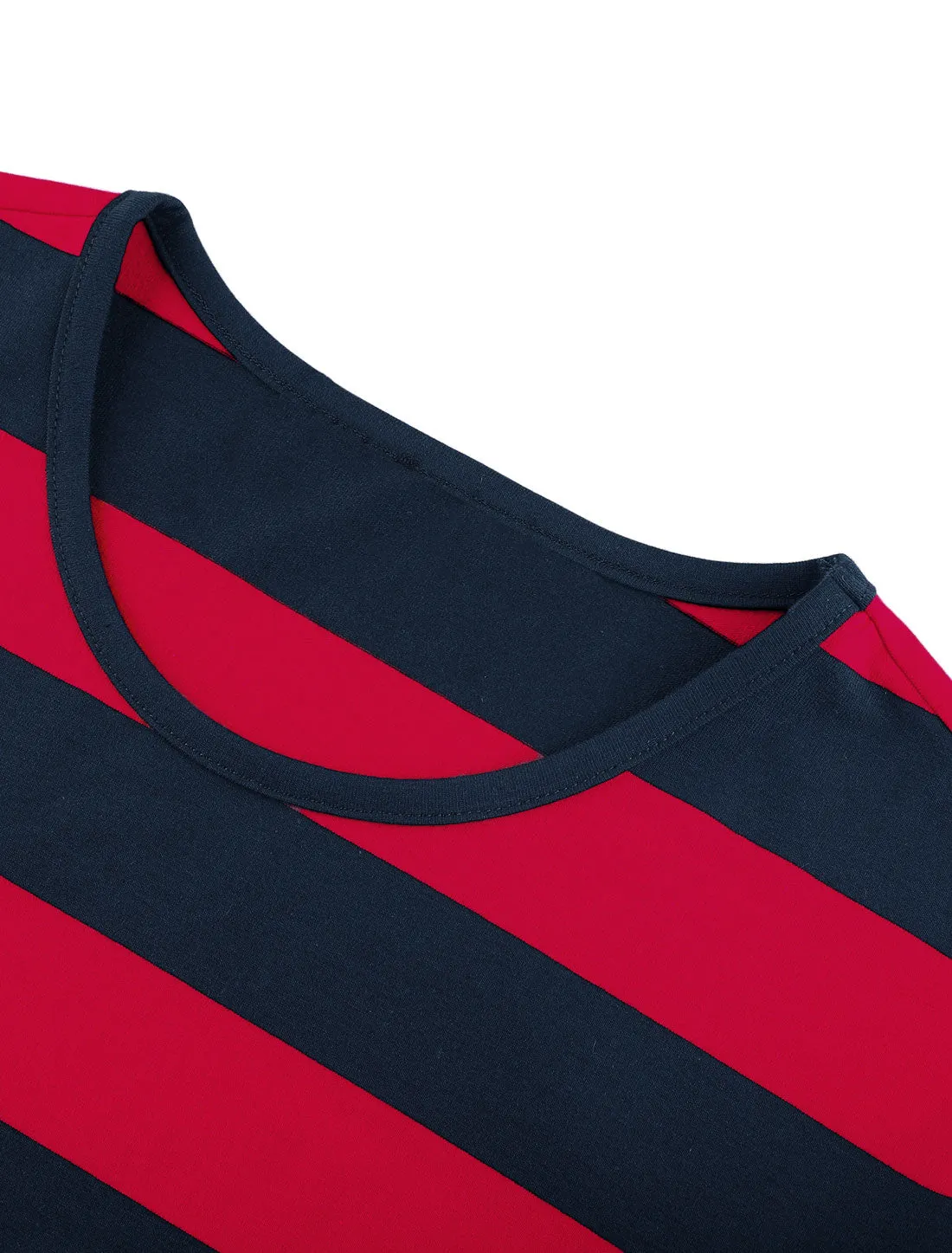 Chic Striped Crewneck Short Sleeve Summer T-Shirts
