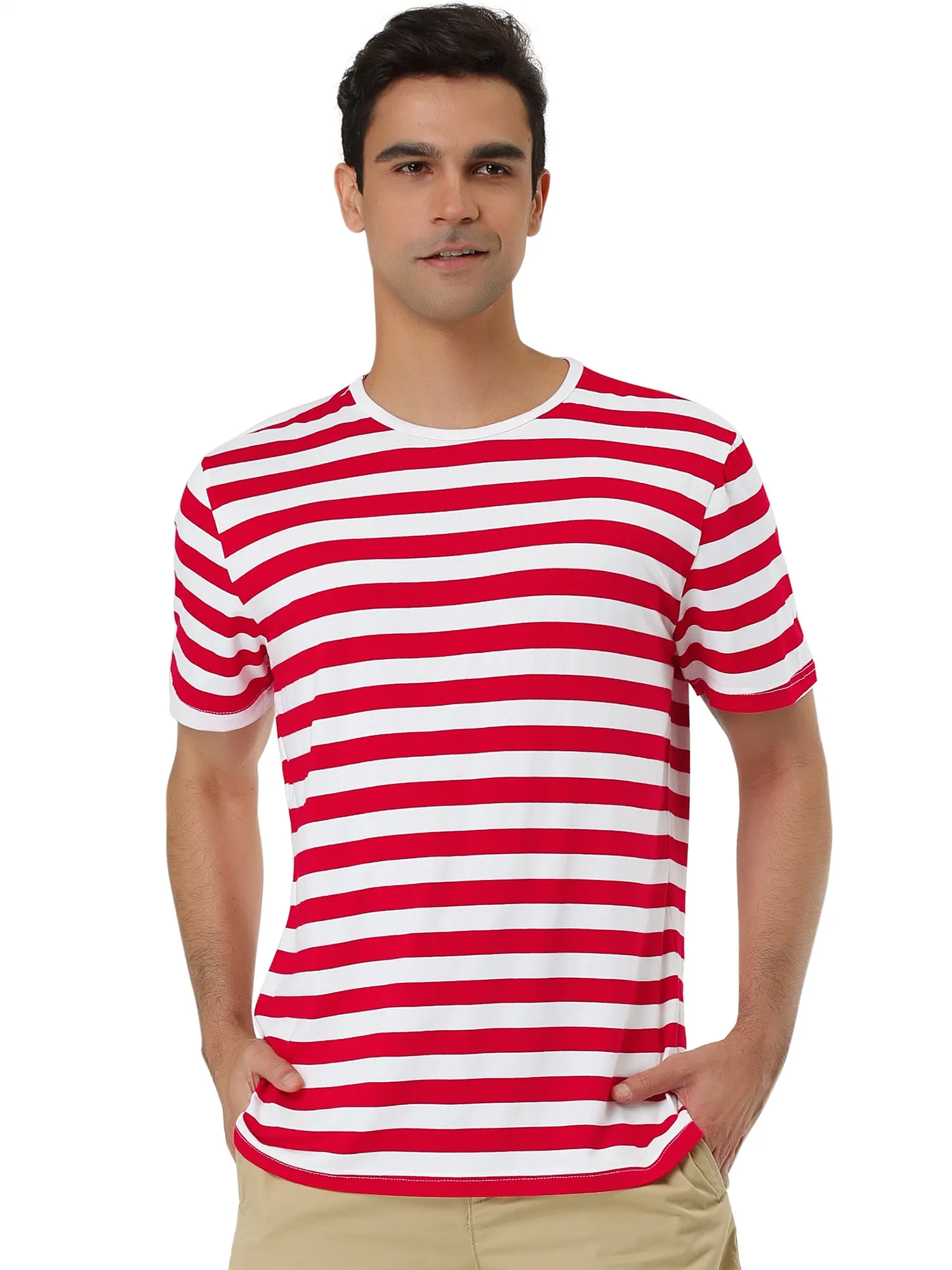 Chic Striped Crewneck Short Sleeve Summer T-Shirts