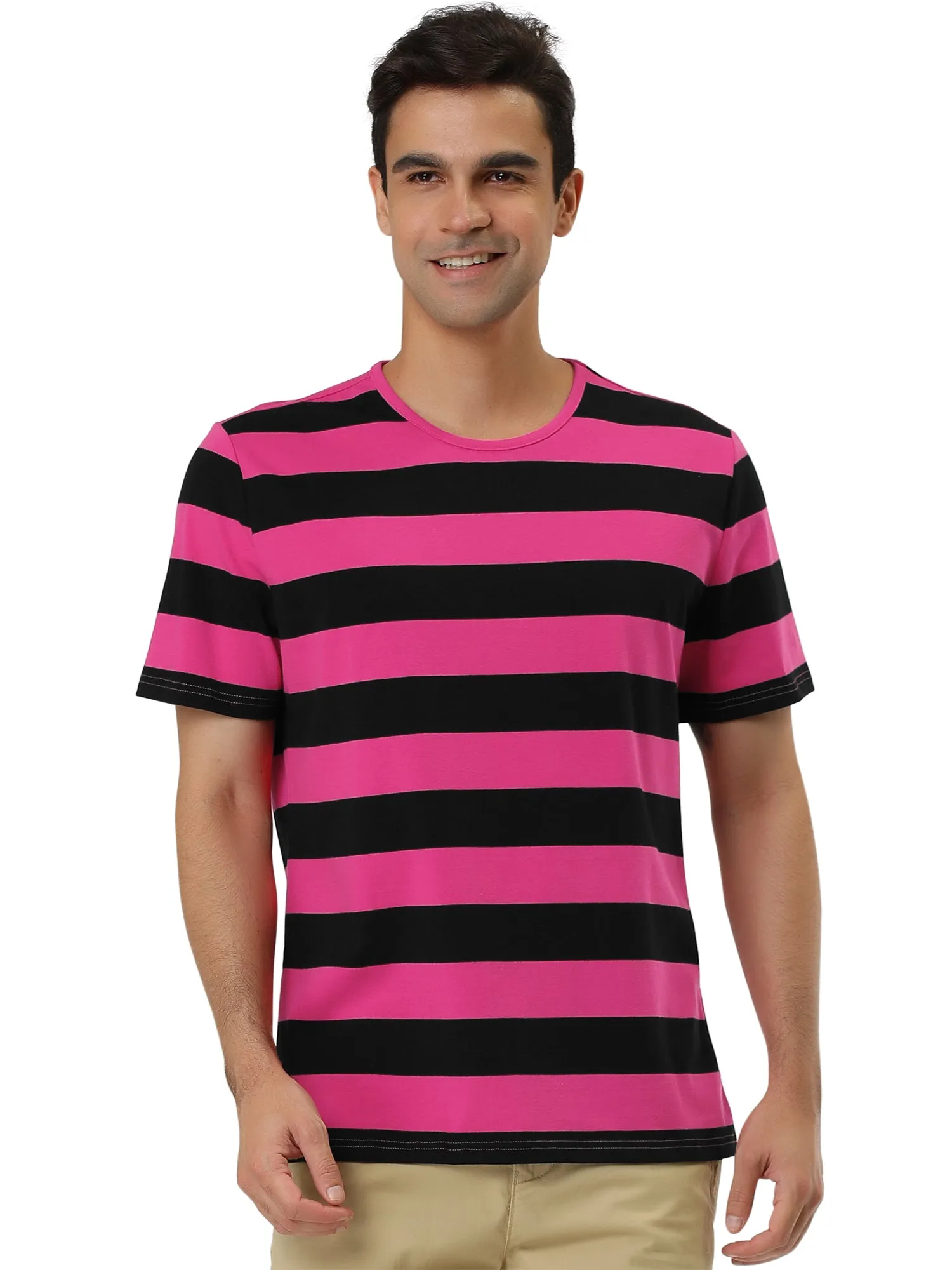 Chic Striped Crewneck Short Sleeve Summer T-Shirts