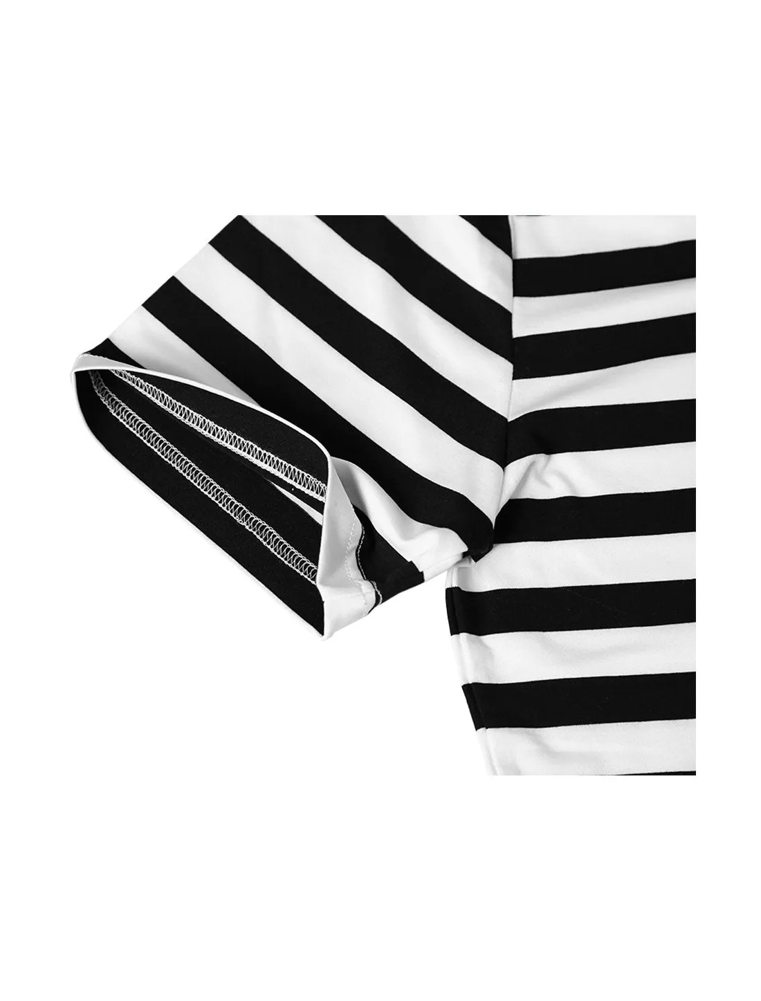 Chic Striped Crewneck Short Sleeve Summer T-Shirts