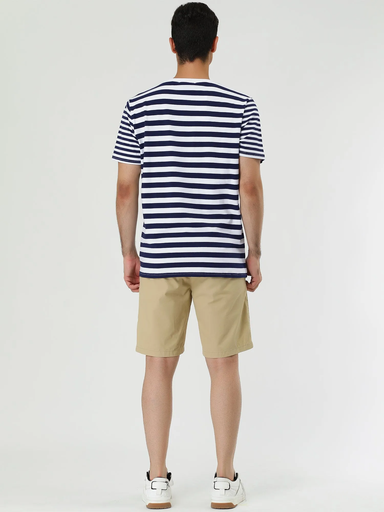 Chic Striped Crewneck Short Sleeve Summer T-Shirts