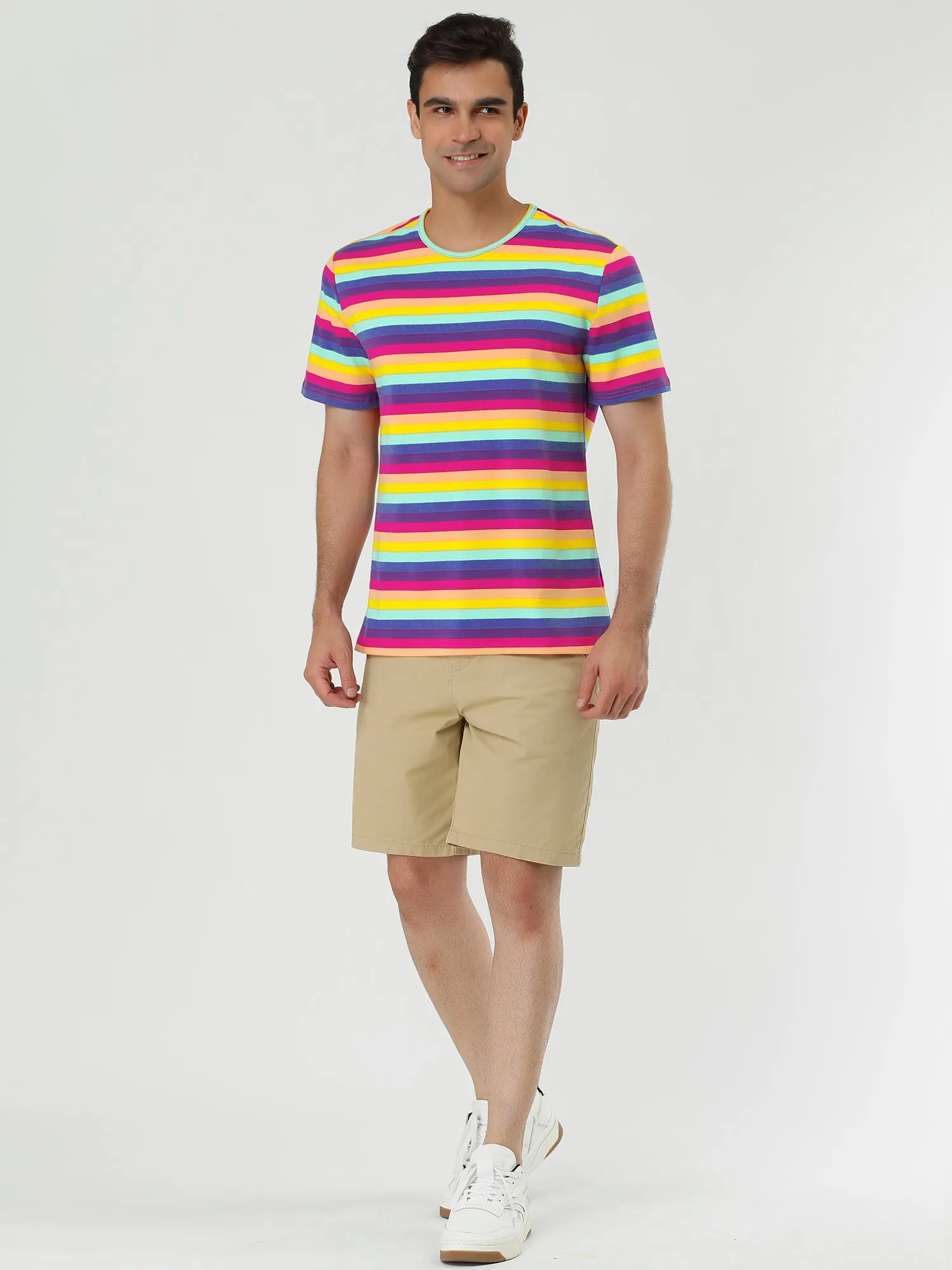 Chic Striped Crewneck Short Sleeve Summer T-Shirts