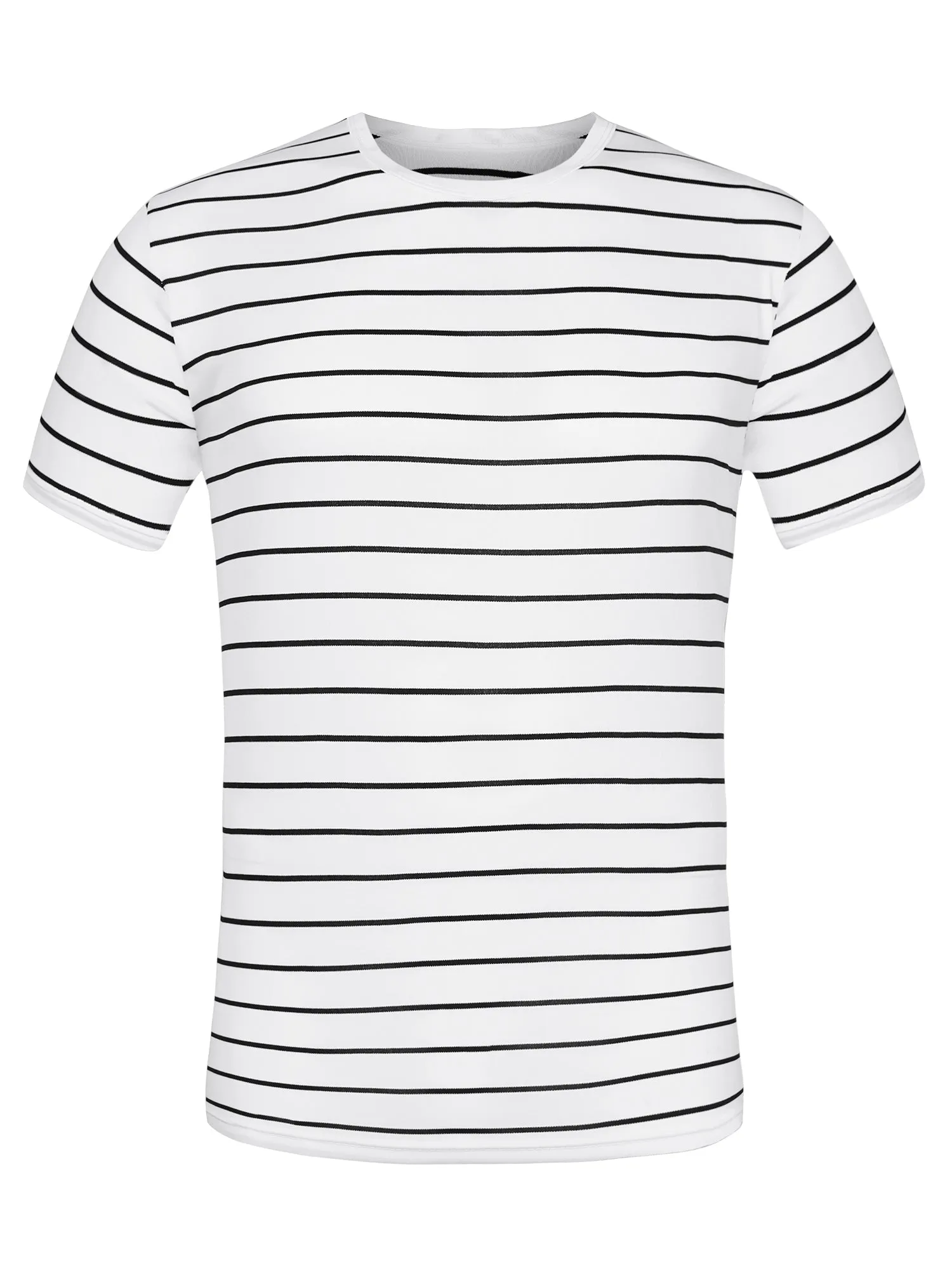 Chic Striped Crewneck Short Sleeve Summer T-Shirts