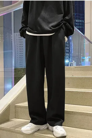 Chicmy-Graduation gift, Coachella Valley Music Festival Look,Loose Solid Color Straight Men Sweatpants