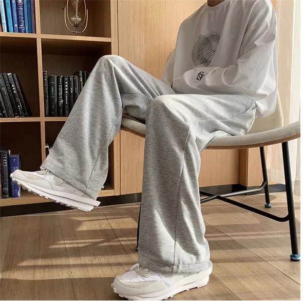 Chicmy-Graduation gift, Coachella Valley Music Festival Look,Loose Solid Color Straight Men Sweatpants