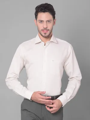 Cobb Beige Solid Smart Fit Formal Shirts