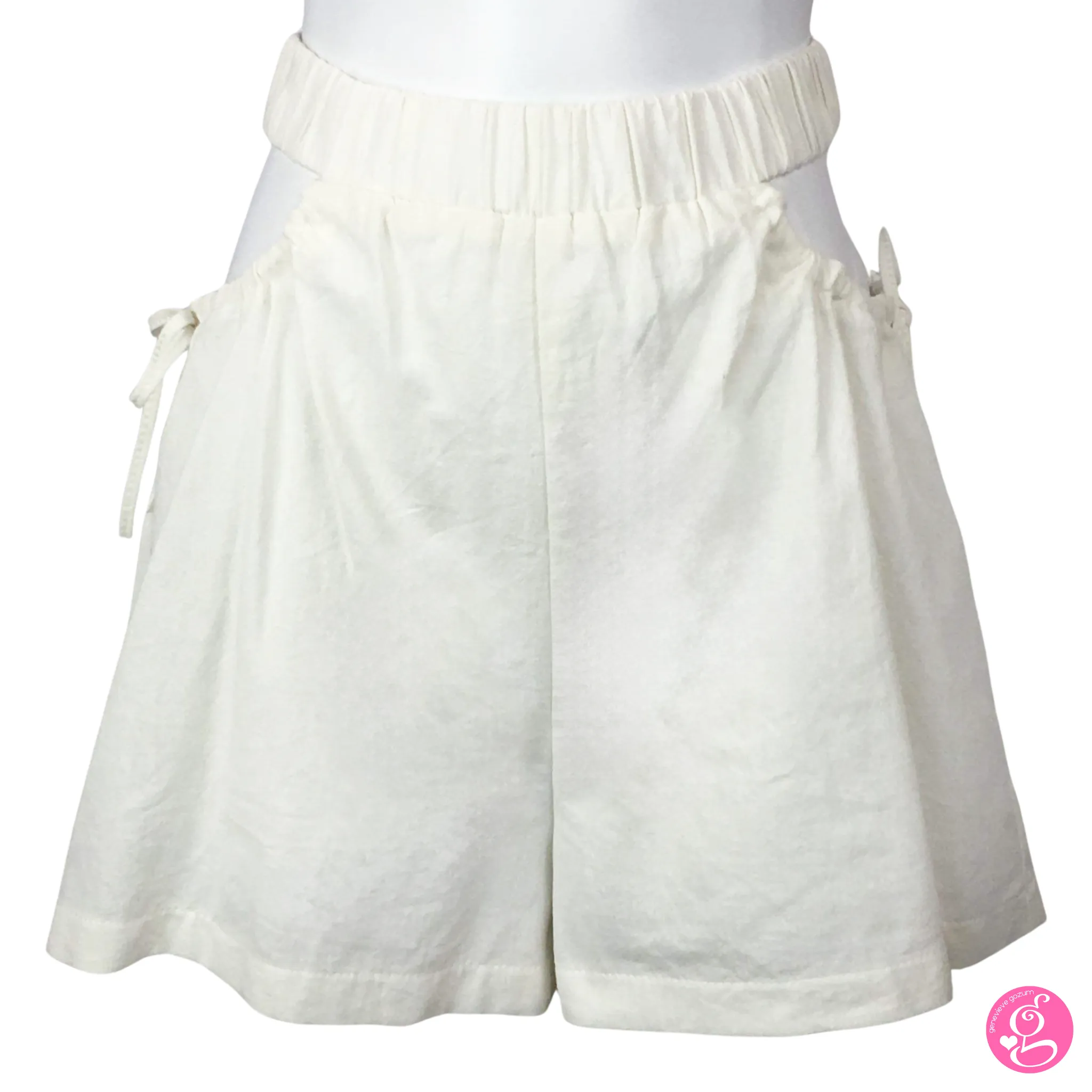 Cotton Linen Plain Peek-A-Boo Shorts
