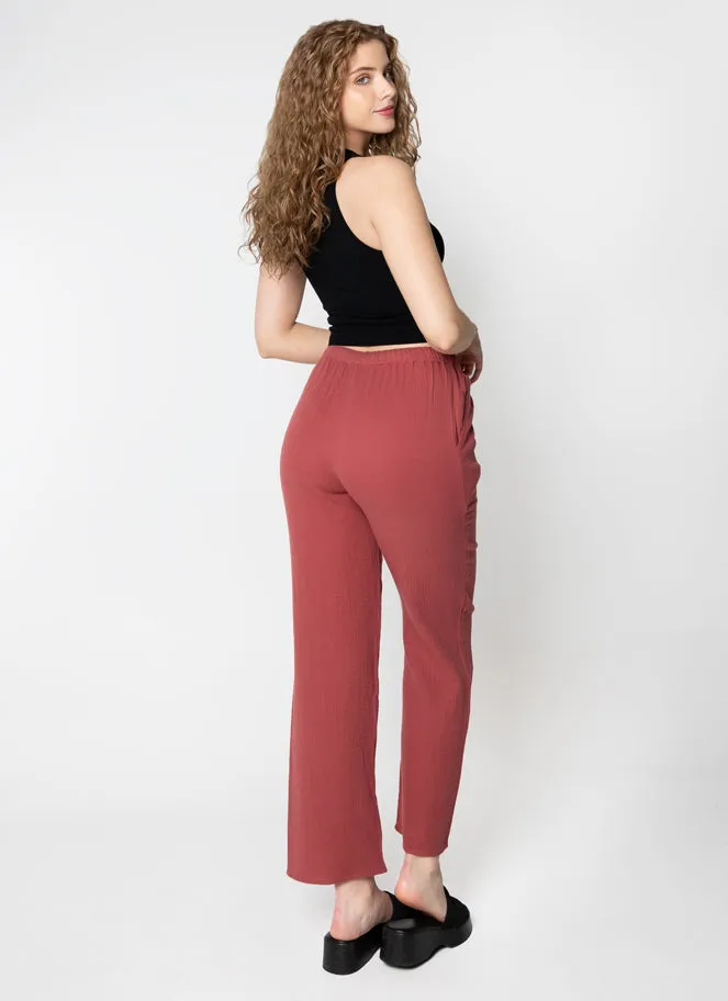 Cotton Tie Front Pants