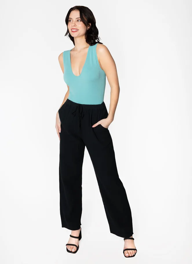 Cotton Tie Front Pants