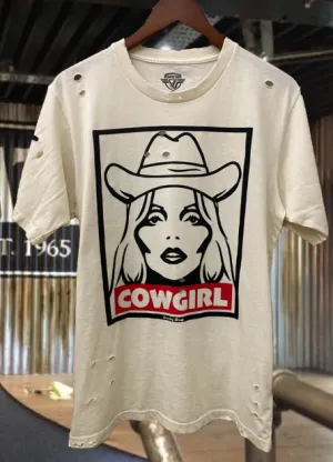 COWGIRL Distressed T-Shirt
