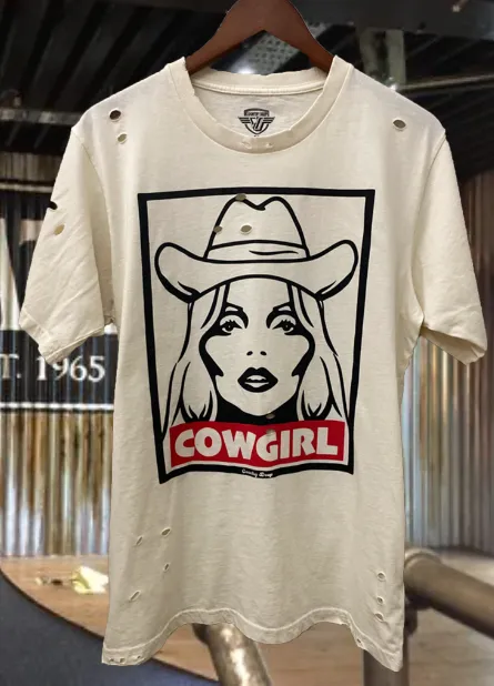 COWGIRL Distressed T-Shirt