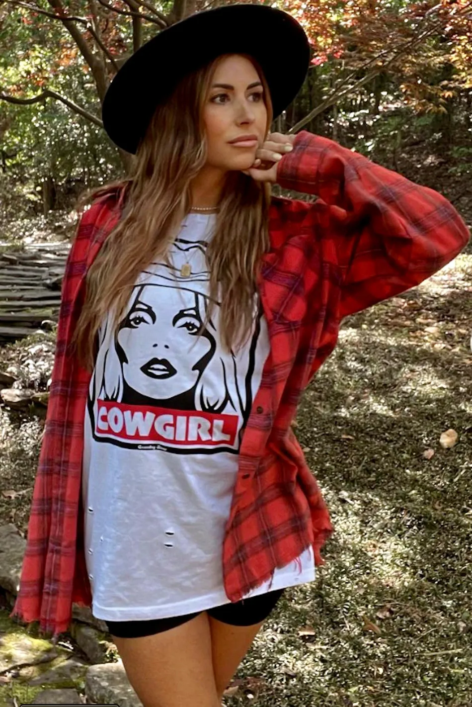 COWGIRL Distressed T-Shirt